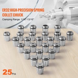 ER32-jousiholkkisarja 25 kpl 45 teräs puristusalue 1/16–13/16 tuumaa CNC-työstöön