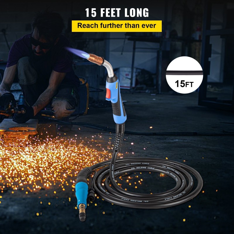 Mig-hitsauspistooli 250 ampeerin 4,6 metrin kaapelilla puhdas kuparijohto