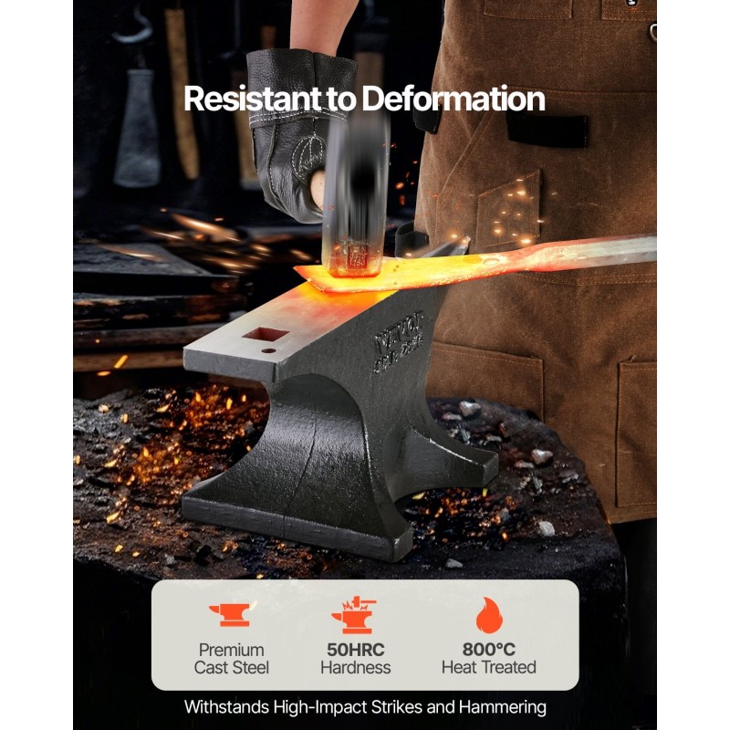 Valuteräksinen yksisarvinen alasin 25 kg pyöristetty sarvi sileä kovapinta