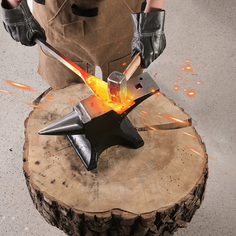 Valuteräksinen yksisarvinen alasin 25 kg pyöristetty sarvi sileä kovapinta