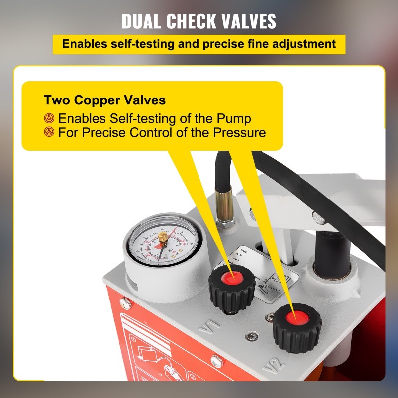 Hydrostaattinen käsikäyttöinen painekoepumppu 60 bar 12 L kolmiyksikköisellä mittarilla R 1/2 liitännällä