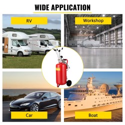 Paineilmakäyttöinen teräsrunkoinen öljynpoistaja 22,7 l säiliöllä 6 imuletkua