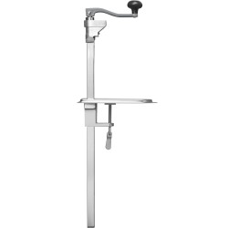 Manuaalinen pöytäkiinnitteinen purkinavaaja korkeussäädöllä jopa 400 millimetriä ruostumaton terä