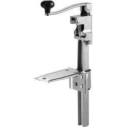 Pöytämallinen tölkinavaaja ruostumattomasta teräksestä kaksoisterillä sopii 300 millimetriä korkeille tölkeille