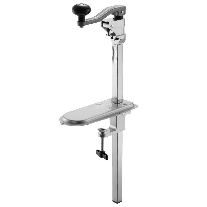 Pöytään asennettava manuaalinen tölkinavaaja ammattikäyttöön valurautainen runko ruostumaton teräs 300 mm