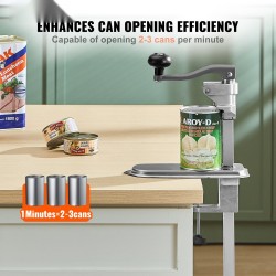 Manuaalinen pöytämallinen säilykepurkinavaaja ruostumatonta terästä ja valurautaa 400 mm