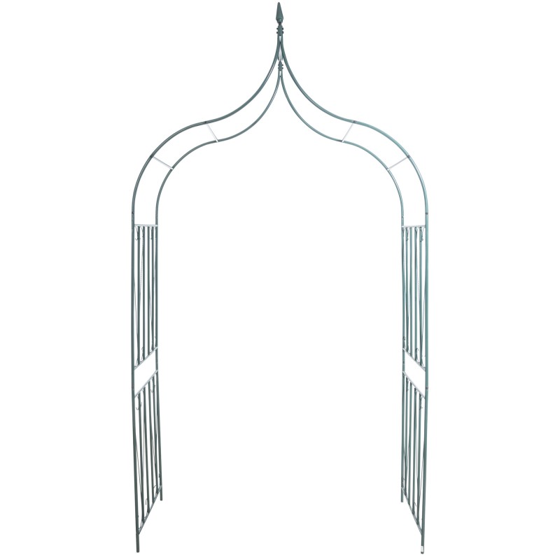 Elegantti 60-luvun ruusukaari köynnöskasveille kestävästä metallista