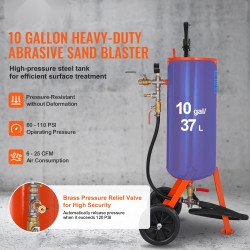 Hiekkapuhallin 37,9 l terässäiliö 60–110 psi 2 keraamista suutinta 2,3 m kumiletku