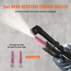 Hiekkapuhallin 37,9 l terässäiliö 60–110 psi 2 keraamista suutinta 2,3 m kumiletku