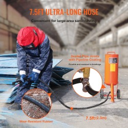 Hiekkapuhallin 37,9 l terässäiliö 60–110 psi 2 keraamista suutinta 2,3 m kumiletku