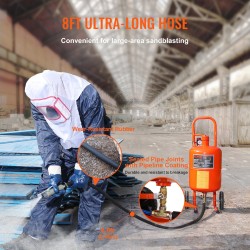 Painehiekkapuhallin 18,9 l säiliöllä 60–110 PSI öljy-vesierotin alumiinipistooli 4 keraamista suutinta