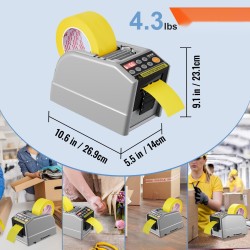Automaattinen teippileikkuri antistaattinen ABS 6–60 mm leveys käsikäyttöinen ja automaattinen 6 muistipaikkaa