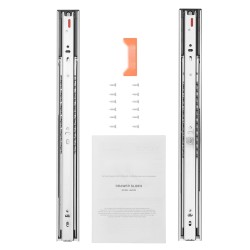 Sivukiinnitteiset laatikkokiskot hiiliteräs 457 2 mm 10 kpl 45 4 kg täysiveto pehmeä sulkeutuminen