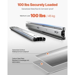 Laatikokiskot hiiliteräs 550 mm 45 kg täysin ulosvedettävät 10 paria sivukiinnitys