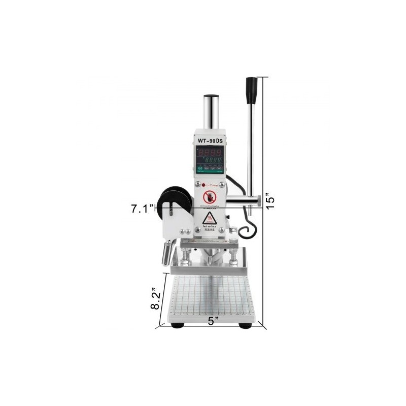 Kuuma folioleimauskone 8x10cm digitaalinen lämpötilansäätö nahka PVC PU paperi