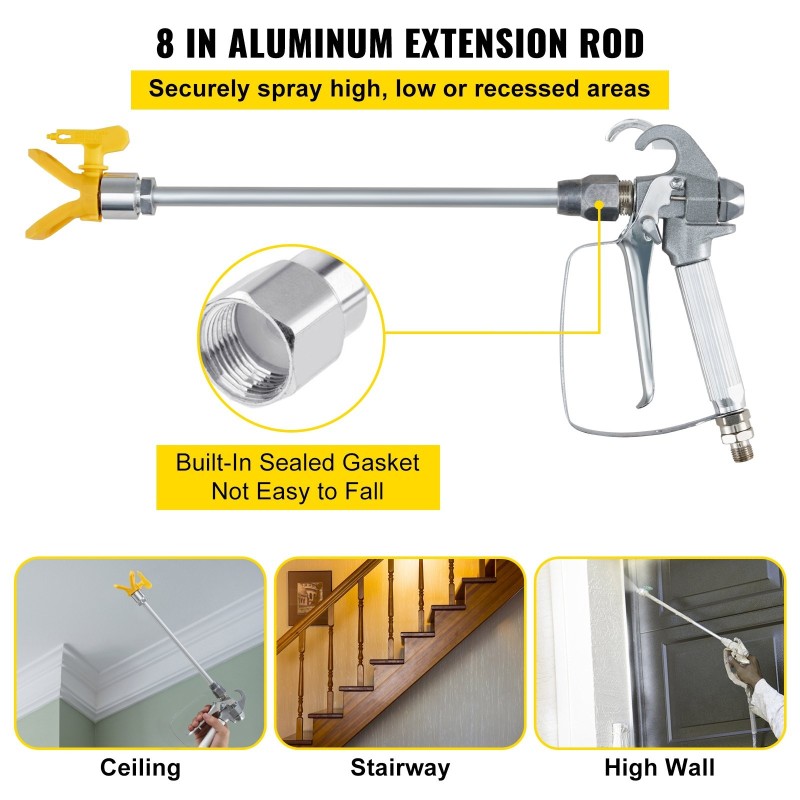 Ilmaton maalausletku ja lisävarustesarja 15,24 m kuitu ja nailon 3600 psi 517-suutin