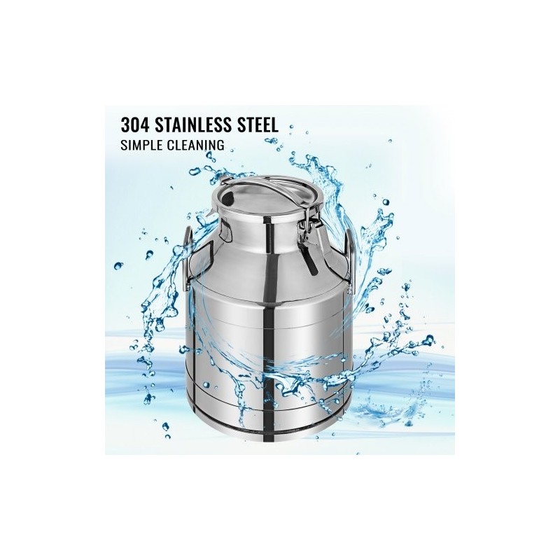 Maitotonkka 304 ruostumatonta terästä 20 l tiivis kansi silikonitiivisteellä kaksoissalpalukot