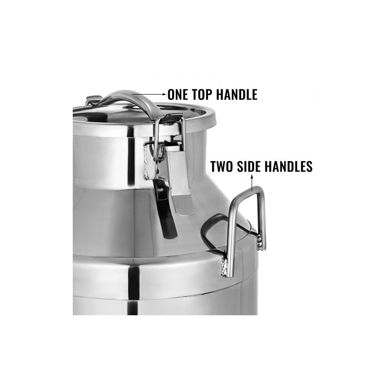 Maitotonkka 304 ruostumatonta terästä 20 l tiivis kansi silikonitiivisteellä kaksoissalpalukot