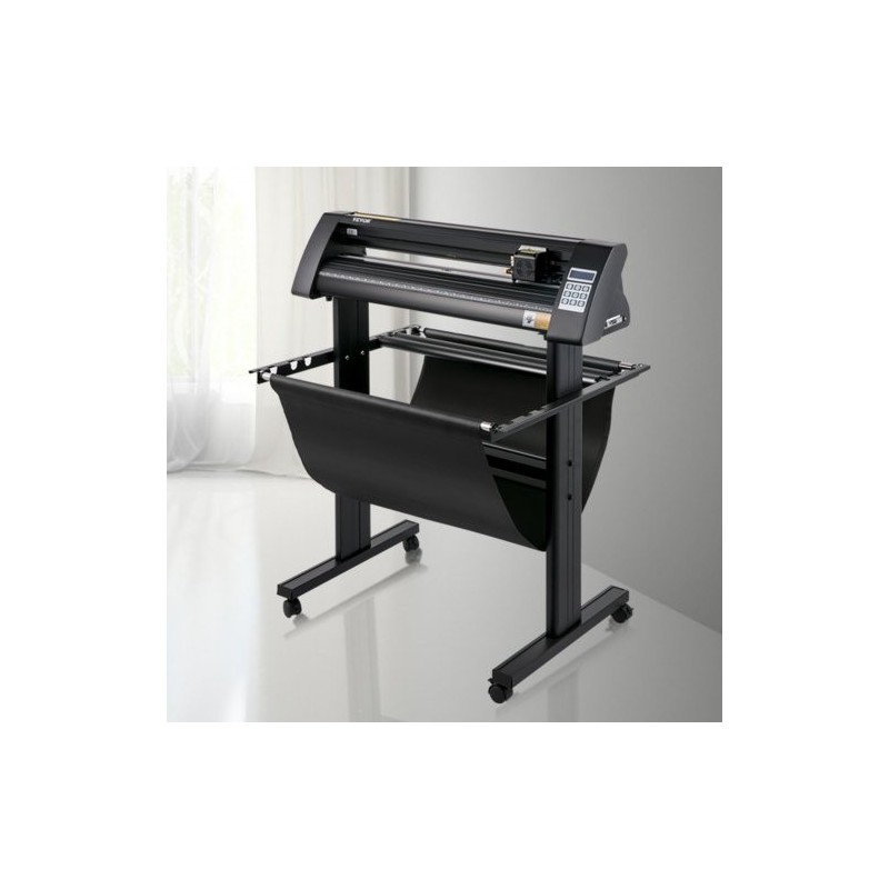Vinyylileikkuri alumiinikehys 780 mm leikkausleveys 870 mm paperinsyötöllä optisella silmällä LED-näytöllä jalustalla