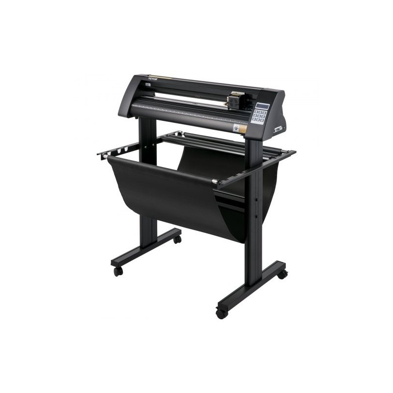 Vinyylileikkuri alumiinikehys 780 mm leikkausleveys 870 mm paperinsyötöllä optisella silmällä LED-näytöllä jalustalla