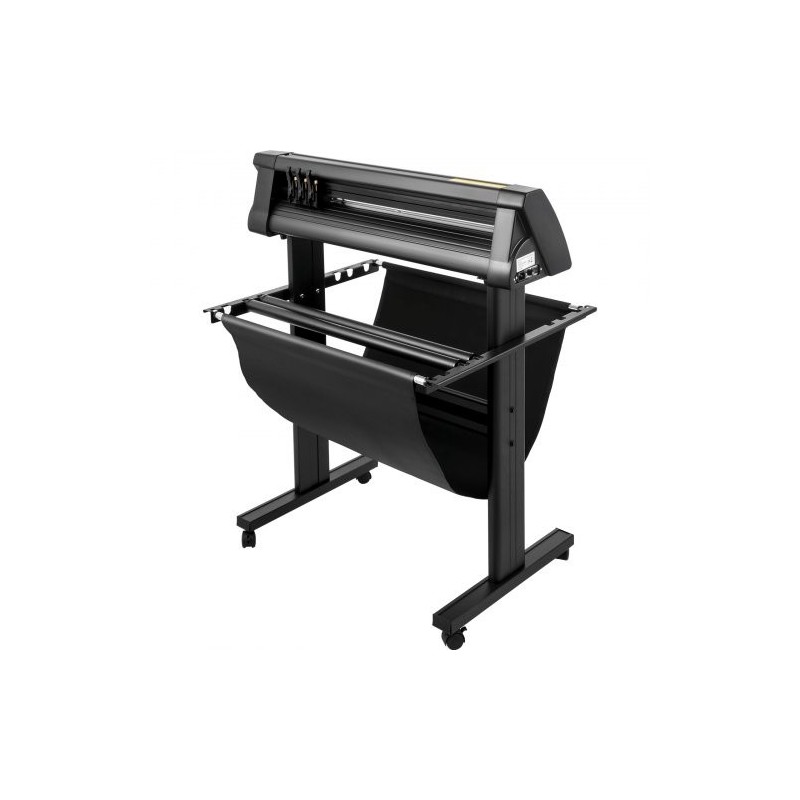Vinyylileikkuri alumiinikehys 780 mm leikkausleveys 870 mm paperinsyötöllä optisella silmällä LED-näytöllä jalustalla