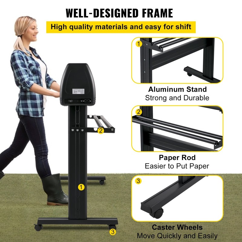 Vinyylileikkuri 1350 mm syöttöleveydellä alumiinirunko digitaalisella ohjauspaneelilla kolmella säädettävällä puristusrullalla