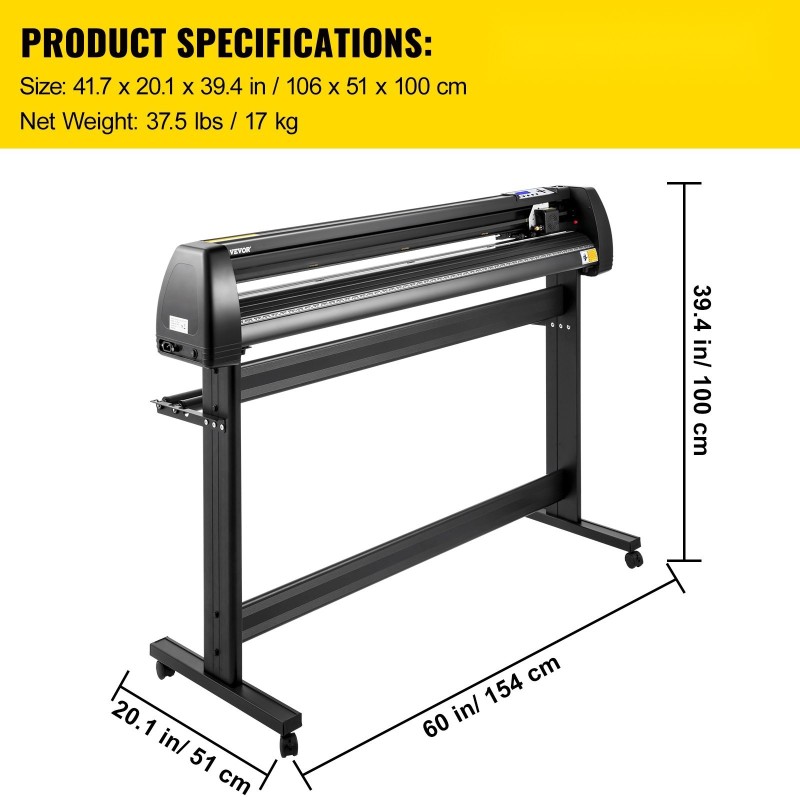 Vinyylileikkuri 1350 mm syöttöleveydellä alumiinirunko digitaalisella ohjauspaneelilla kolmella säädettävällä puristusrullalla