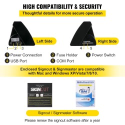 Vinyylileikkuri 1350 mm puoliautomaattinen alumiiniseos lattiatelineellä LED-näytöllä optisella silmällä