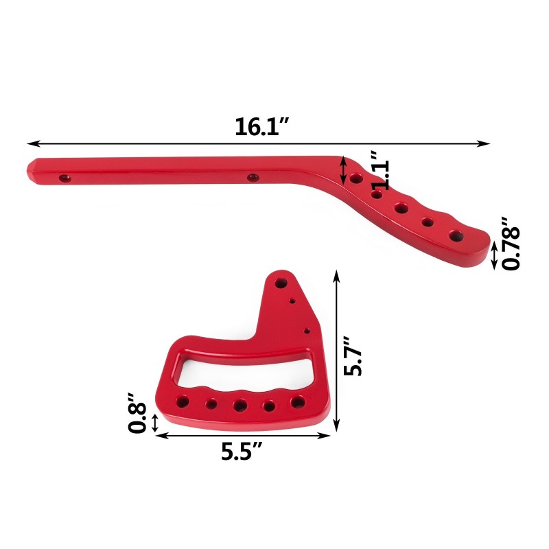 Etu- ja takakahvat alumiiniseos 4 kpl punaiset sopivat Jeep Wrangler JK 2007–2017