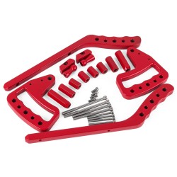 Etu- ja takakahvat alumiiniseos 4 kpl punaiset sopivat Jeep Wrangler JK 2007–2017