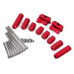 Etu- ja takakahvat alumiiniseos 4 kpl punaiset sopivat Jeep Wrangler JK 2007–2017