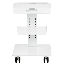 Laboratoriovaunu teräksinen kolmitasoinen 100 kg kantavuus 2 lukittavaa pyörää