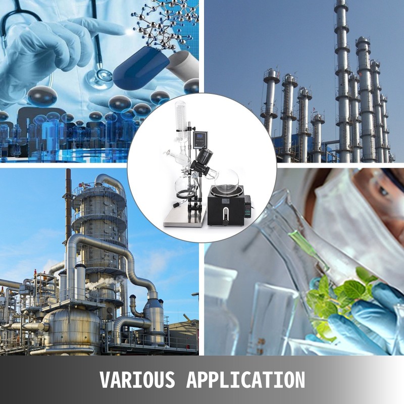 Pyöröhaihdutin ruostumatonta terästä borosilikaattilasi 5L keittopullo 3L vastaanottopullo manuaalinen nosto