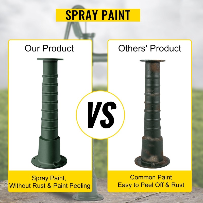 Käsipumpun jalusta valurautainen vihreä 26-tuumainen esiporatut kiinnitysreiät