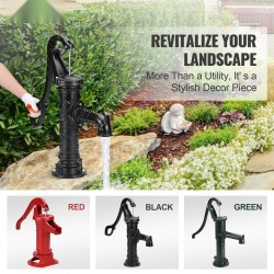 Käsikäyttöinen valurautainen vesipumppu kaivoihin ja puutarhaan seitsemän metrin nostokorkeudella