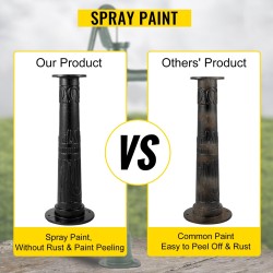 Valurautainen käsipumpun jalusta 66 cm musta puutarhaan neljällä kiinnitysreiällä