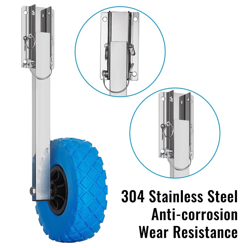 Peräpeiliin asennettava veneen kuljetuspyöräsarja ruostumatonta terästä polyuretaanivaahto kumiveneille 136 kg