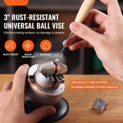 Teräksinen kaiverruspallopenkki 7,6 cm 360 asteen pyörivä vahvistetun muovin pohja 30 lisävarustetta