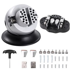 Teräksinen kaiverruspallopenkki 7,6 cm 360 asteen pyörivä vahvistetun muovin pohja 30 lisävarustetta