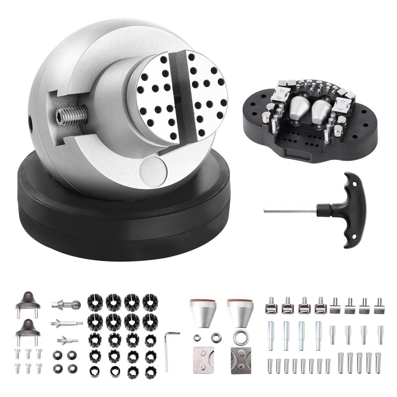 Pallopuristin teräksinen 127mm pallo 360 asteen pyörivä jalusta 69 osaa
