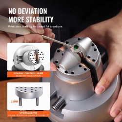 Kromattu teräspallopenkki 127 mm 360 asteen pyörivällä alustalla 35 lisäosaa