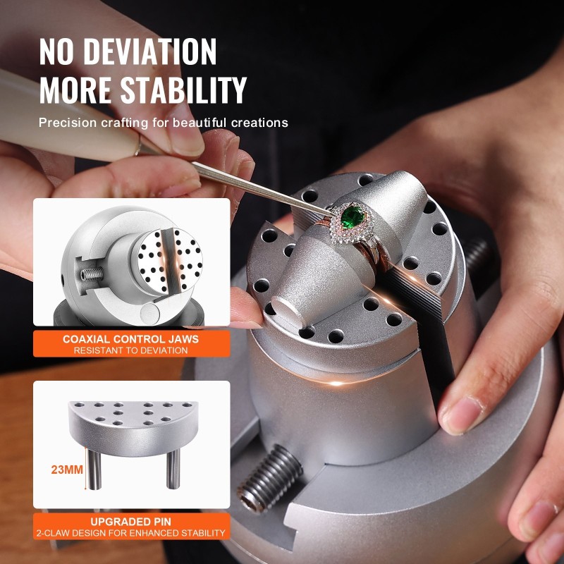 Kromattu teräspallopenkki 127 mm 360 asteen pyörivällä alustalla 35 lisäosaa