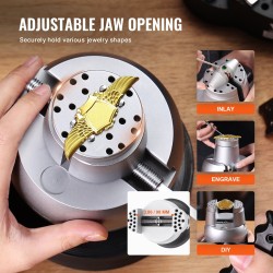 Kromattu teräspallopenkki 127 mm 360 asteen pyörivällä alustalla 35 lisäosaa