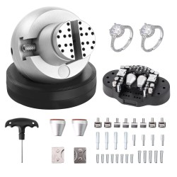 Kromattu teräspallopenkki 127 mm 360 asteen pyörivällä alustalla 35 lisäosaa