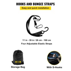 Kuormaverkko polyesteri 244×205 cm lyhytlavallisiin lava-autoihin 4 säädettävää S-koukkua