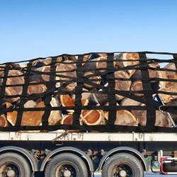 Kuormaverkko polyesteri 168×128 cm 500 kg avolavaan S-koukuilla hammaslukoilla