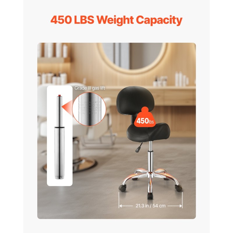 Satulajakkara selkänojalla PU-nahkainen korkeussäädettävä 84–100 cm pyörillä musta