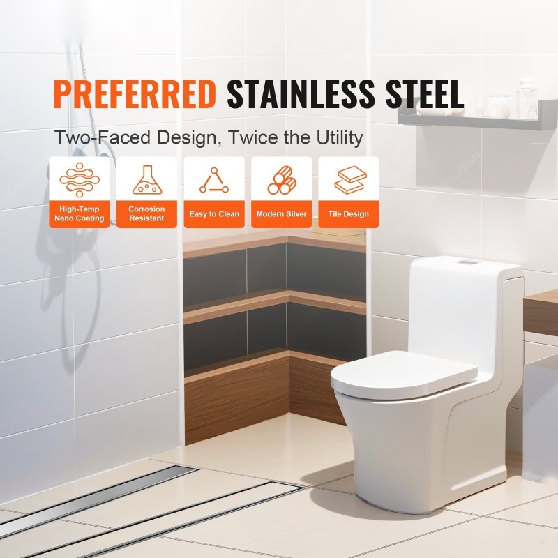 Linjakaivo 610 mm harjattu 304 ruostumaton teräs laattakannella säädettävillä jaloilla hiussihdillä