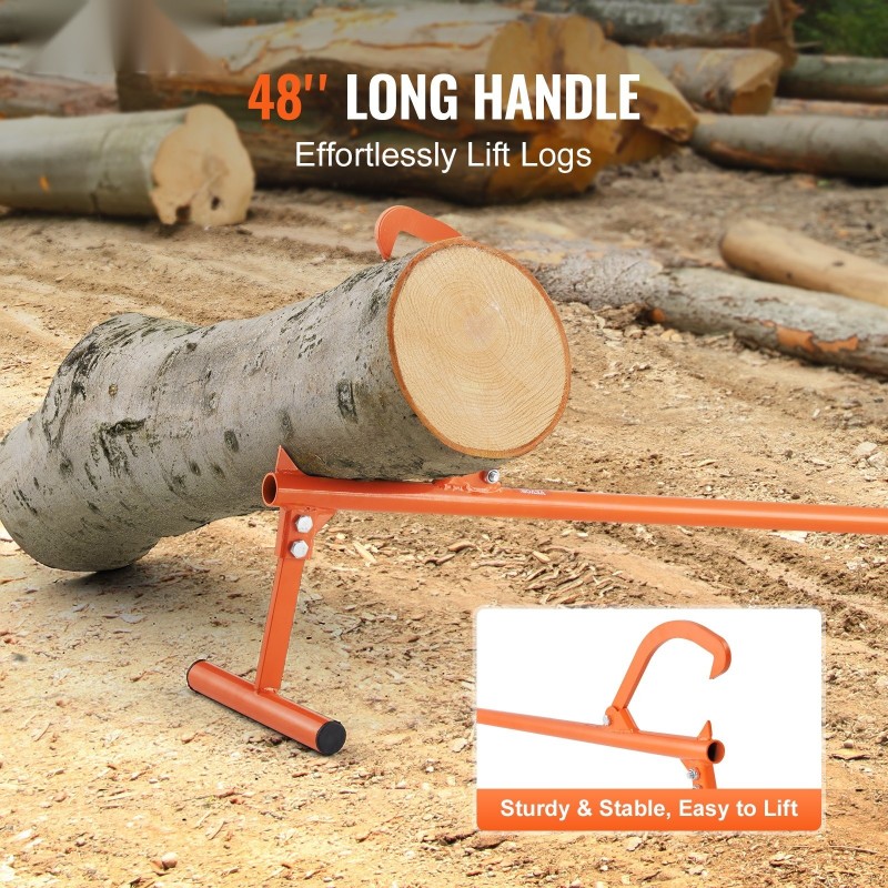 Puutavaranostin 1219 millimetriä varsi hiiliteräsrakenne säädettävä koukku enintään 15 tuumaa