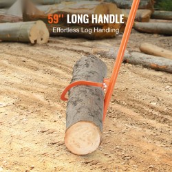 Puunkäsittelykoukku 1500 mm hiiliteräs säädettävä kumipäällysteinen kahva sopii jopa 813 mm tukkeihin